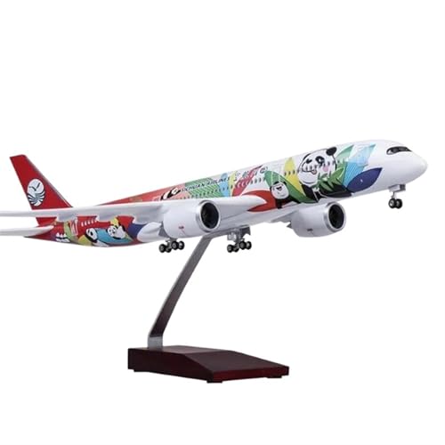 47 cm Modellflugzeug A350 im Maßstab 1/142 für Sichuan Panda Airlines, Modell mit Lichtern und Rädern, Flugzeugmodellbausatz aus Druckgussharz Spielkits(No Lights) von SYOEUR