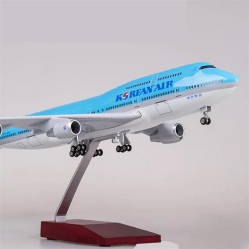 Modellflugzeug im Maßstab 1 150 für B747-400 Korean Air International, Modell mit Lichtern und Rädern, Druckguss-Flugzeugmodellbausatz, 47 cm Spielkits(with Light) von SYOEUR