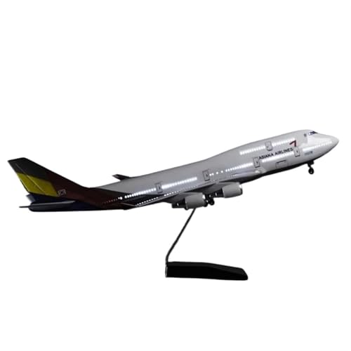 Modellflugzeug im Maßstab 1 160 für Korean Air B747-Modell mit LED-Leuchten und Fahrwerk, Flugzeug-Modellbausatz aus Druckgussharz, 47 cm Spielkits(with Light) von SYOEUR