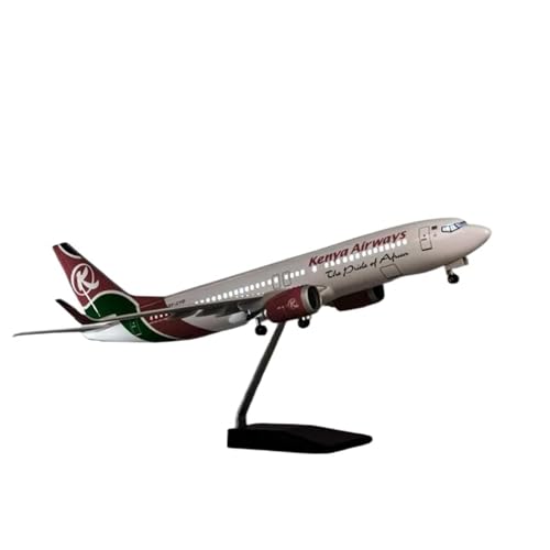 Modellflugzeug im Maßstab 1 85 737MAX B737 MAX für Kenya Airways mit Lichtern und Rädern Druckguss-Harz Flugzeugmodell Spielzeug 47cm Spielkits(with Light) von SYOEUR