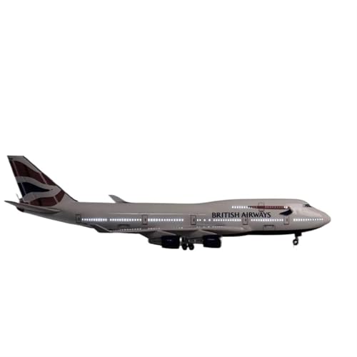 Spielzeugflugzeugmodell im Maßstab 47 cm für das B747 British Airways-Flugzeugmodell mit Lichtern und Rädern, 1 150, Flugzeug aus Druckgussharz Spielkits(Lights) von SYOEUR