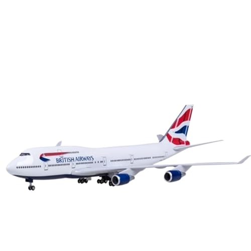 Spielzeugflugzeugmodell im Maßstab 47 cm für das B747 British Airways-Flugzeugmodell mit Lichtern und Rädern, 1 150, Flugzeug aus Druckgussharz Spielkits(No Lights) von SYOEUR