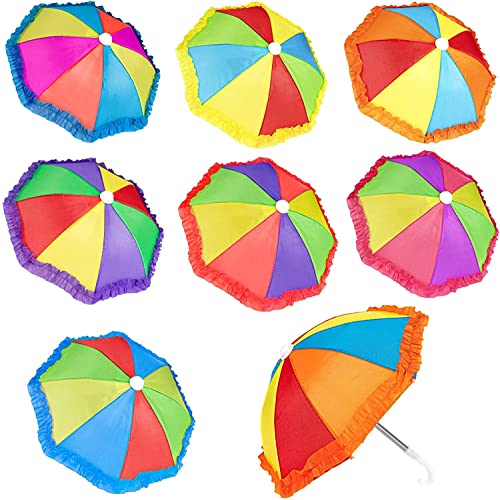 8Pcs Mini Regenschirme für Puppe, Mini Regenschirm Spielzeug, Puppe Regenschirm, Mini Regenschirm für Decroation, Miniatur Spielzeug Regenschirm, Mini Spielzeug Regenschirm für Kinder von SYOZPXY