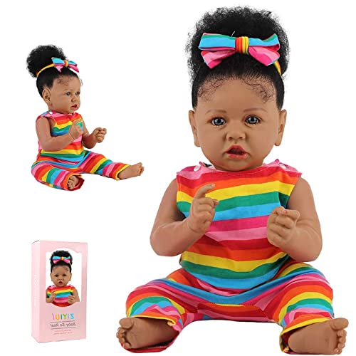 SYP 22 Zoll 55cm Reborn Baby Schwarze Haut Reborn Babypuppe Weiche Silikon Vinyl Echt Reborn Baby Mädchen Lebensechte Reborn Puppe Handgemachtes Neugeborenes Spielzeug Weihnachts Geschenk SYP 22 Zoll 55cm Reborn Baby Schwarze Haut Reborn Babypuppe Weiche Silikon Vinyl Echt Reborn Baby Mädchen Lebensechte Reborn Puppe Handgemachtes Neugeborenes Spielzeug Weihnachts Geschenk von SYP