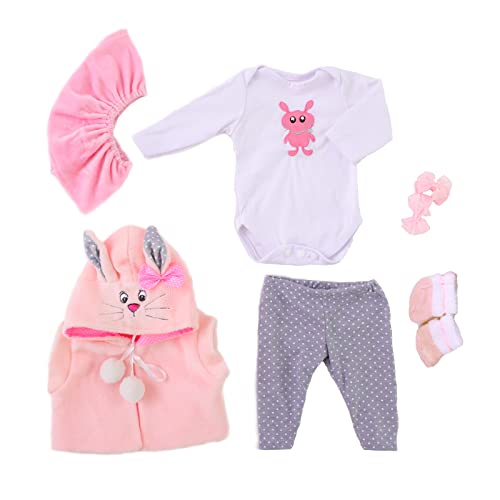 SYP Reborn Baby Kleidung für 50-55cm Mädchen Outfit Zubehör 6pcs passende Kleidung Baumwolloverall von SYP
