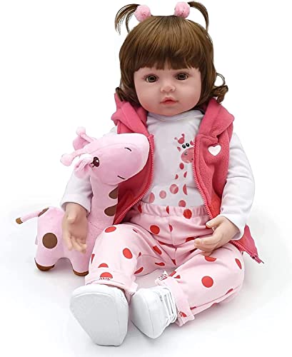 SYP Reborn Baby Mädchen Puppe 24 Zoll 60cm - Weiches Silikon-Vinyl Babypuppe - Realistisches Kleinkind Spielzeug - Handgemachte Baby Puppe von SYP