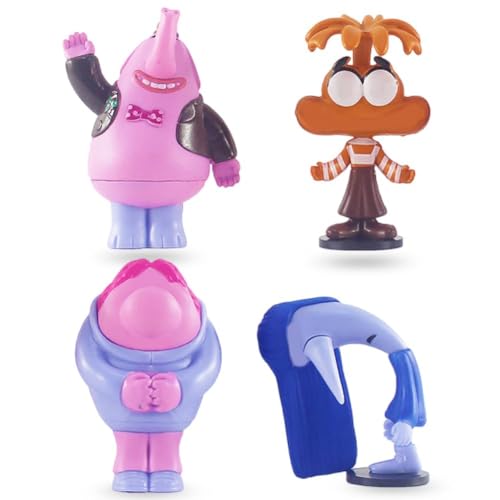 SYTTNUM 4 Stück Inside Figuren Set,Inside Cartoon Thema Figure,Mini Figuren Set,Inside Kuchen Dekoration, Kuchen Topper für Kinder Geburtstag Party, Geschenke für Fans von SYTTNUM