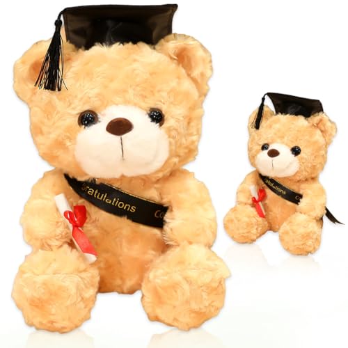 SYTTNUM Graduation Bear Plüsch, Abschluss Plüschbär Spielzeug, Abschluss Bär Plüschbär, Bachelor Graduierung Geschenk Graduierung Geschenk Prüfung Bestehen Geschenk, 23cm von SYTTNUM