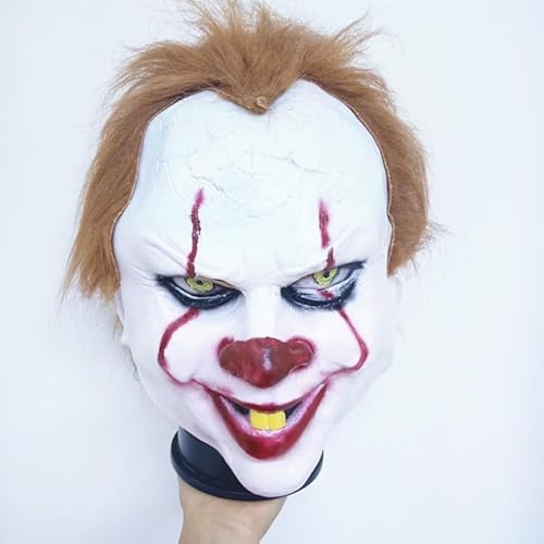 SYTTNUM Halloween Clown Maske, Horrormaske Gruselt Clownmaske, Realistische Halloween Party Gruseliger Erwachsener Deko Maske, für Karneval Kostüm Party von SYTTNUM