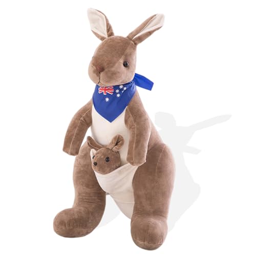 SYTTNUM Känguru Plüschtier, Mutter und Kind Känguru Puppe, Kuscheltier für Kinder, 32cm von SYTTNUM