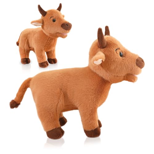 SYTTNUM Kuh Plüschtier, 25cm Plüsch Stuffed Animals, Tier Gefüllte Kuscheltier zum Kuscheln und Spielen,Toys Plüsch für Kinder Weihnachten Geburtstagsgeschenk von SYTTNUM