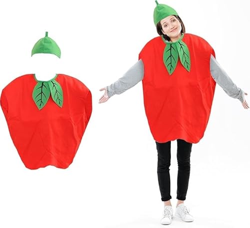 SYTTNUM Lustiges Obst-kostüm, Apfel Kostüm, Apfel Kostüm Satz Partei, Lustige Bühne Leistung Karneval Festival Party Cartoon Outfit Kleidung Requisiten Für Erwachsene von SYTTNUM
