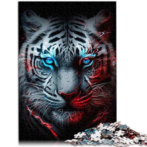 Puzzle für Erwachsene mit 1000 Teilen, Abstrakter weißer Tiger, Spielzeug, Denkspiel mit passendem Poster und Quizblatt, 50 x 75 cm, für Teenager ab 14 Jahren Puzzle für Erwachsene mit 1000 Teilen, Abstrakter weißer Tiger, Spielzeug, Denkspiel mit passendem Poster und Quizblatt, 50 x 75 cm, für Teenager ab 14 Jahren von SYUNFEI