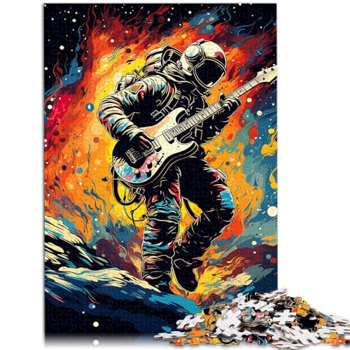 1000-teiliges Puzzle für Erwachsene, Astronaut spielt Gitarre, Quizspiel, Weihnachtswunschliste mit Weihnachtsmann,50x75cm, für Teenager ab 14 Jahren von SYUNFEI