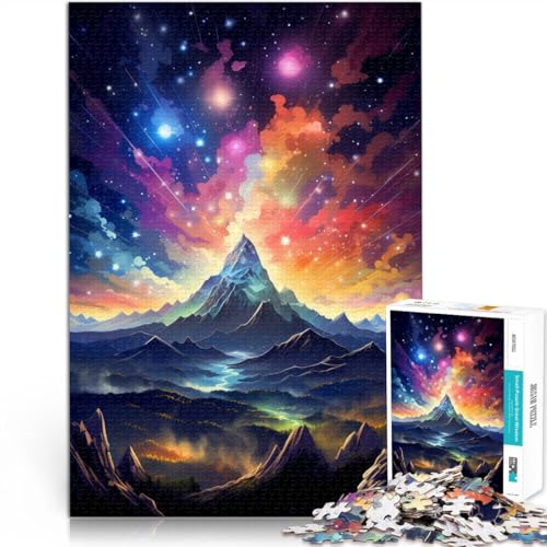Puzzle für Erwachsene, 1000 Teile, Berg mit Sternen, pädagogische Herausforderung, anspruchsvolles Puzzlespiel und Familienspiel, 14,96 x 20,47 Zoll von SYUNFEI