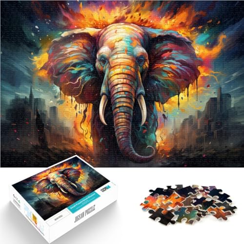 1000-teiliges Puzzle für Erwachsene, Elefant, Lernpuzzle, 50 x 75 cm, ganze Familie von SYUNFEI