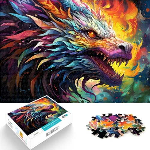 1000-teiliges Puzzle für Erwachsene, Farb-Fantasiekunst, Drache, lustige Spiele, Lernspiel für Geburtstag, Weihnachten, 26x38cm 1000-teiliges Puzzle für Erwachsene, Farb-Fantasiekunst, Drache, lustige Spiele, Lernspiel für Geburtstag, Weihnachten, 26x38cm von SYUNFEI