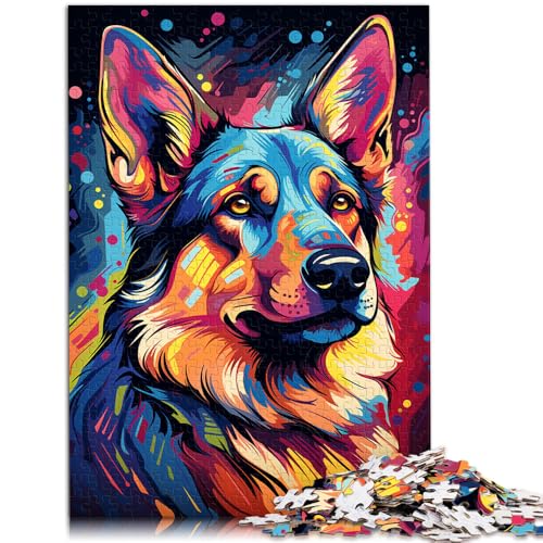 1000-teiliges Puzzle für Erwachsene, Farbgemälde eines Deutschen Schäferhundes, Spielzeug, Denkspiel, 26 x 38cm, tolle Geschenke und Spielzeuge von SYUNFEI