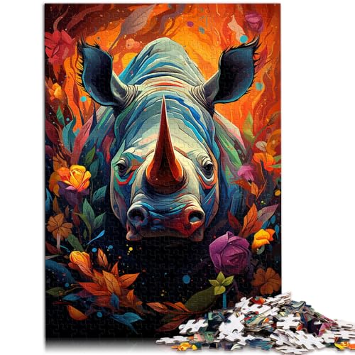 1000-teiliges Puzzle für Erwachsene, Nashorn ausmalen, anspruchsvolles Spiel, tolles Geschenk für die ganze Familie, 50 x 75 cm, für Teenager ab 14 Jahren von SYUNFEI