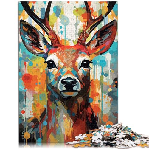 Puzzle für Erwachsene, 1000 Teile, Hirsch, abstrakte Kunst, Gemälde, Spaß für die ganze Familie, stärkt die Liebe zwischen Paaren, 50 x 75 cm, für Teenager ab 14 Jahren Puzzle für Erwachsene, 1000 Teile, Hirsch, abstrakte Kunst, Gemälde, Spaß für die ganze Familie, stärkt die Liebe zwischen Paaren, 50 x 75 cm, für Teenager ab 14 Jahren von SYUNFEI
