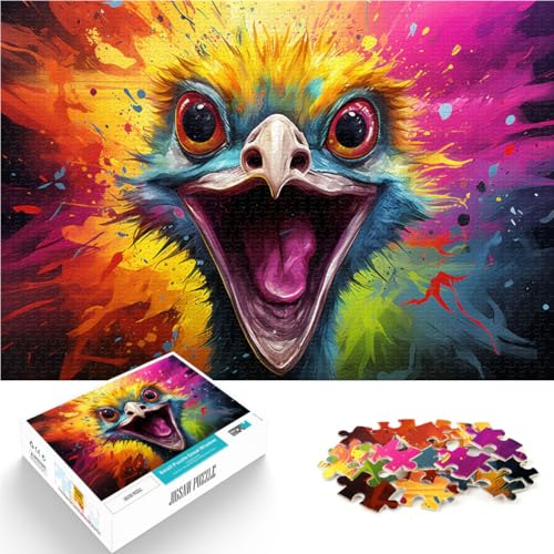 Puzzle für Erwachsene, 1000 Teile, Gemälde eines Straußen, Denkspiel, Stressabbau, Urlaub zu Hause, Zeitvertreib,50x75cm, für 14-Jährige von SYUNFEI