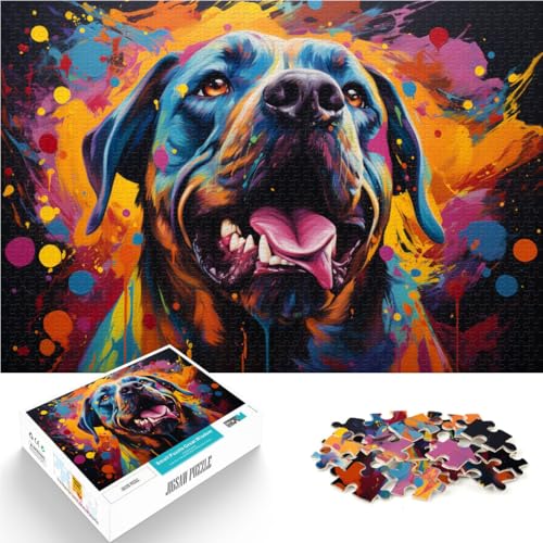 Puzzle für Erwachsene, 1000 Teile, farbenfrohes Kunstgemälde mit Hund, Denkspiel zum Stressabbau, 50 x 75 cm, für Teenager ab 14 Jahren Puzzle für Erwachsene, 1000 Teile, farbenfrohes Kunstgemälde mit Hund, Denkspiel zum Stressabbau, 50 x 75 cm, für Teenager ab 14 Jahren von SYUNFEI