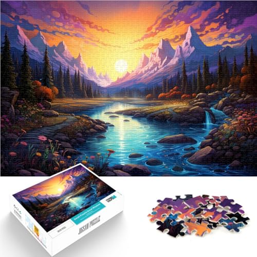 1000-teiliges Puzzle für Erwachsene, Landschaft, Fluss, Heimdekoration, Puzzle, einzigartige Geburtstags, 50 x 75 cm, für Jugendliche ab 14 Jahren von SYUNFEI