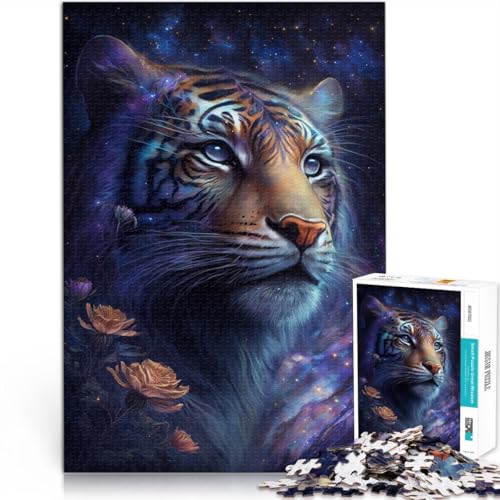 1000-teiliges Puzzle für Erwachsene, Weltraum, Tiger, Blumen, Quizspiel, Wanddekoration, einzigartige Geburtstags, 50 x 75 cm von SYUNFEI