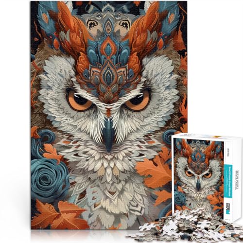 1000-teiliges Puzzle für Erwachsene, Tier-Eule, Lernspiele für Zuhause, DIY-Spielzeug, 14,96 x 20,47 Zoll, Herausforderung der Gehirnintelligenz, süchtig machendes Spielzeug von SYUNFEI