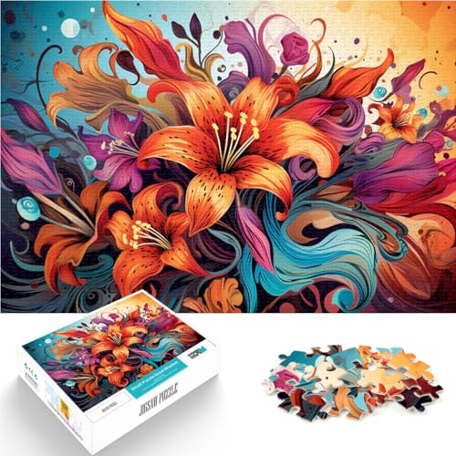 1000-teiliges Puzzle für Erwachsene, spanische Hyazinthen, Stressabbau, 50 x 75 cm, mit passendem Poster und Quizblatt von SYUNFEI