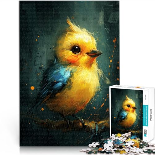 1000-teiliges Puzzle für Erwachsene, süßer Kleiner gelber Vogel, Cartoon-Puzzle, Weihnachts- und Geburtstagsgeschenk,38x52cm, für Teenager ab 14 Jahren von SYUNFEI