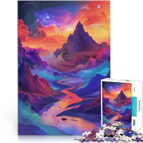1000-teiliges Puzzle für Erwachsene, wunderschöne Berglandschaft, Quizspiel, Geburtstagsgeschenk, Geschenke, Wandkunst, 38 x 52 cm, für 14-Jährige von SYUNFEI