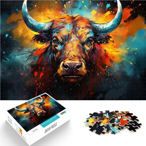 Puzzle für Erwachsene, 2000 Teile, Bunte Blaue Kuhkunst, DIY-Puzzle-Spielzeug, Herausforderung der Gehirnintelligenz, süchtig machendes Spielzeug, 27,56 x 39,37 Zoll, von SYUNFEI