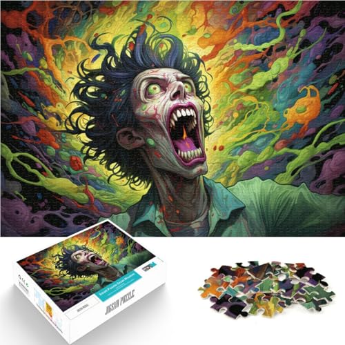 2000-teiliges Puzzle für Erwachsene, Graffiti-Zombie-Kunst, anspruchsvolles Spiel, 27,56 x 39,37 Zoll, Herausforderung für die Gehirnintelligenz, süchtig machendes Spielzeug von SYUNFEI
