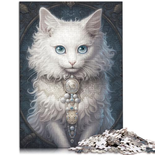 Puzzle für Erwachsene mit 1000 Teilen, Flauschiges weißes Kätzchen, DIY-Puzzle-Spielzeug, Herausforderung der Gehirnintelligenz, süchtig machendes Spielzeug,38x52cm, von SYUNFEI