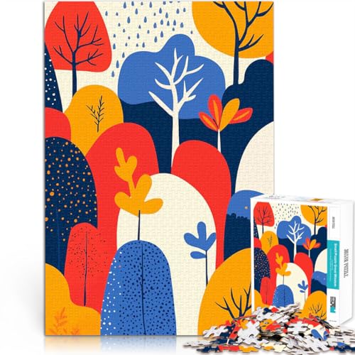 Abstrakte Boho Wald Muster minimalistische Kunst Illustration Teenager-Puzzles 2000 Teile Lernspiele Lustiges Geschenk 70x100cm von SYUNFEI