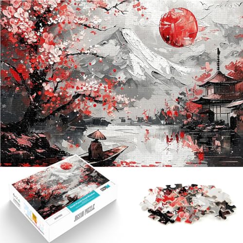 Abstraktes Japanisches Ölgemälde Puzzle für Erwachsene, 1000 Teile Intellektuelles Spiel Lernspiel für Geburtstag, Weihnachten 38x26cm von SYUNFEI