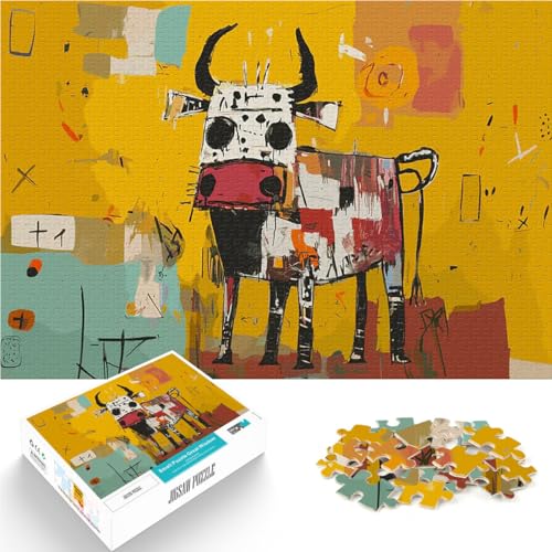 Abstraktes Kuhgemälde 1000-teilige Puzzles für Erwachsene Lernspiel-Herausforderungsspielzeug Heimdekoration Spielzeug 38x26cm von SYUNFEI