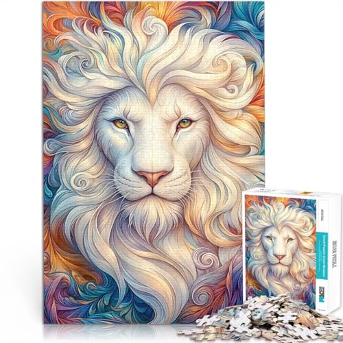 Abstraktes weißes Löwenporträt 1000-teiliges Puzzle für Erwachsene Quizspiel mit vollständig ineinander greifenden, zufällig geformten Teilen 38x26cm Abstraktes weißes Löwenporträt 1000-teiliges Puzzle für Erwachsene Quizspiel mit vollständig ineinander greifenden, zufällig geformten Teilen 38x26cm von SYUNFEI