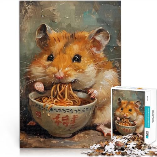 Adorale Hamsternudeln Teenager-Puzzle 1000 Teile Dekomprimierendes intellektuelles Lernspielzeug Heimdekoration Spielzeug 38x26cm von SYUNFEI
