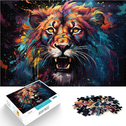 Puzzle mit 1000 Teilen für Erwachsene, Lernspielzeug mit Löwenmotiv, 26 x 38cm, tolles Geschenk für Spiele für Teenager ab 14 Jahren von SYUNFEI