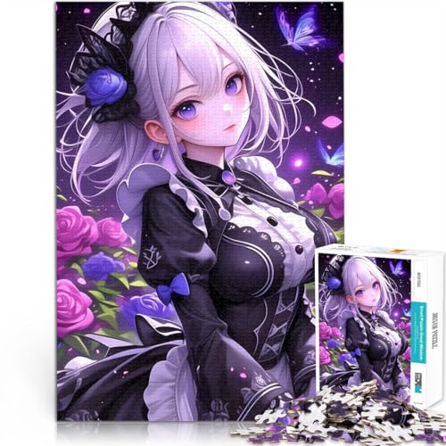 Anime Dienstmädchen mit Schmetterlingen Teenager-Puzzles 2000 Teile Intellektuelles Spiel Angebot als Geschenk für die ganze Familie 70x100cm von SYUNFEI