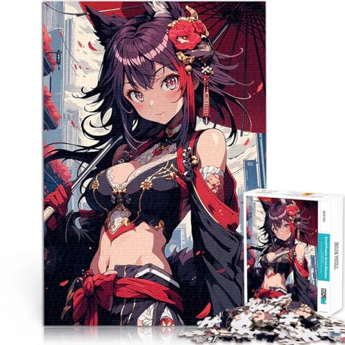 Anime-Mädchen 1000-Teile-Puzzle für Teenager Helfen Sie dem Gehirn, süchtig machende Spielzeuge zu trainieren, um Geduld zu entwickeln für Heimdekoration 38x26cm von SYUNFEI