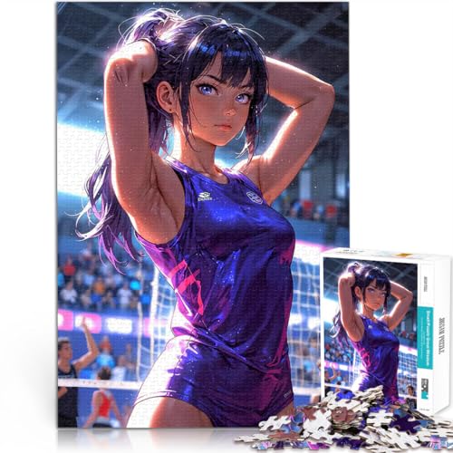 Anime Mädchen Sport 1000-teilige Puzzles für Erwachsene Anspruchsvolles Spiel und Familienspaß Geschenke für Freunde und Familie 38x26cm von SYUNFEI