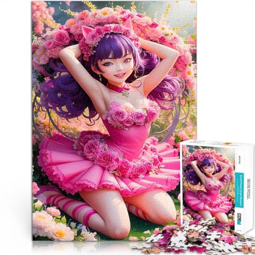 Anime-Mädchen im Blumenkleid 2000-teilige Puzzles für Teenager Hands-on-Spiel Wanddekoration Einzigartige Geburtstags 70x100cm von SYUNFEI