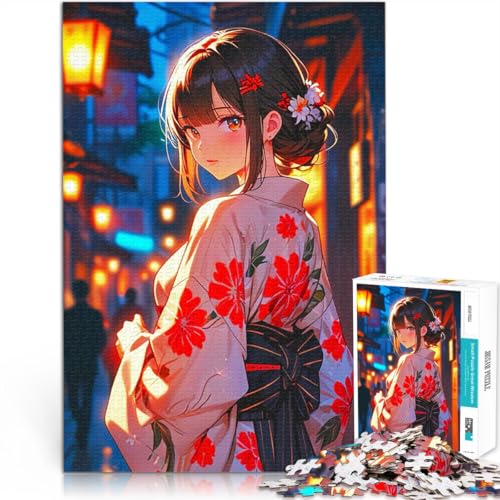 Anime-Mädchen im Kimono 2000-teiliges Puzzle für Erwachsene Quizspiel Jedes Stück ist einzigartig – Anspruchsvolles Familienspiel 70x100cm von SYUNFEI