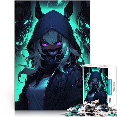 Anime-Mädchen mit Dämonenmasken Teenager 2000-teiliges Puzzle Lustige Spiele Wanddekoration Einzigartige Geburtstags 70x100cm von SYUNFEI