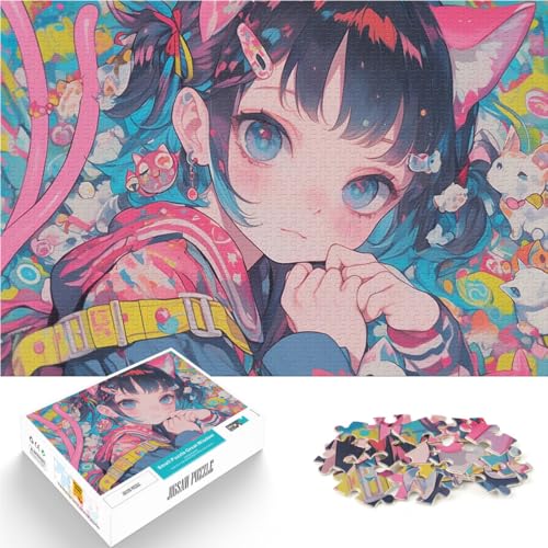 Anime-Mädchen mit Katzenohren Teenager-Puzzle 1000 Teile für Lernspiel-Herausforderungsspielzeug Tolles Geschenk für Spiele 38x26cm Anime-Mädchen mit Katzenohren Teenager-Puzzle 1000 Teile für Lernspiel-Herausforderungsspielzeug Tolles Geschenk für Spiele 38x26cm von SYUNFEI