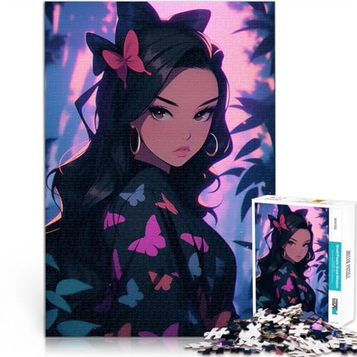 Anime-Mädchen mit Schmetterlingsmotiven 2000-teilige Puzzles für Teenager Hands-on-Spiel denn eignet ganze Familie 70x100cm von SYUNFEI