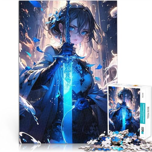 Anime-Mädchen mit Schwert 2000-Teile-Puzzle für Teenager Lernspiele DIY Spielzeug Wanddekoration Einzigartige Geburtstags 70x100cm von SYUNFEI